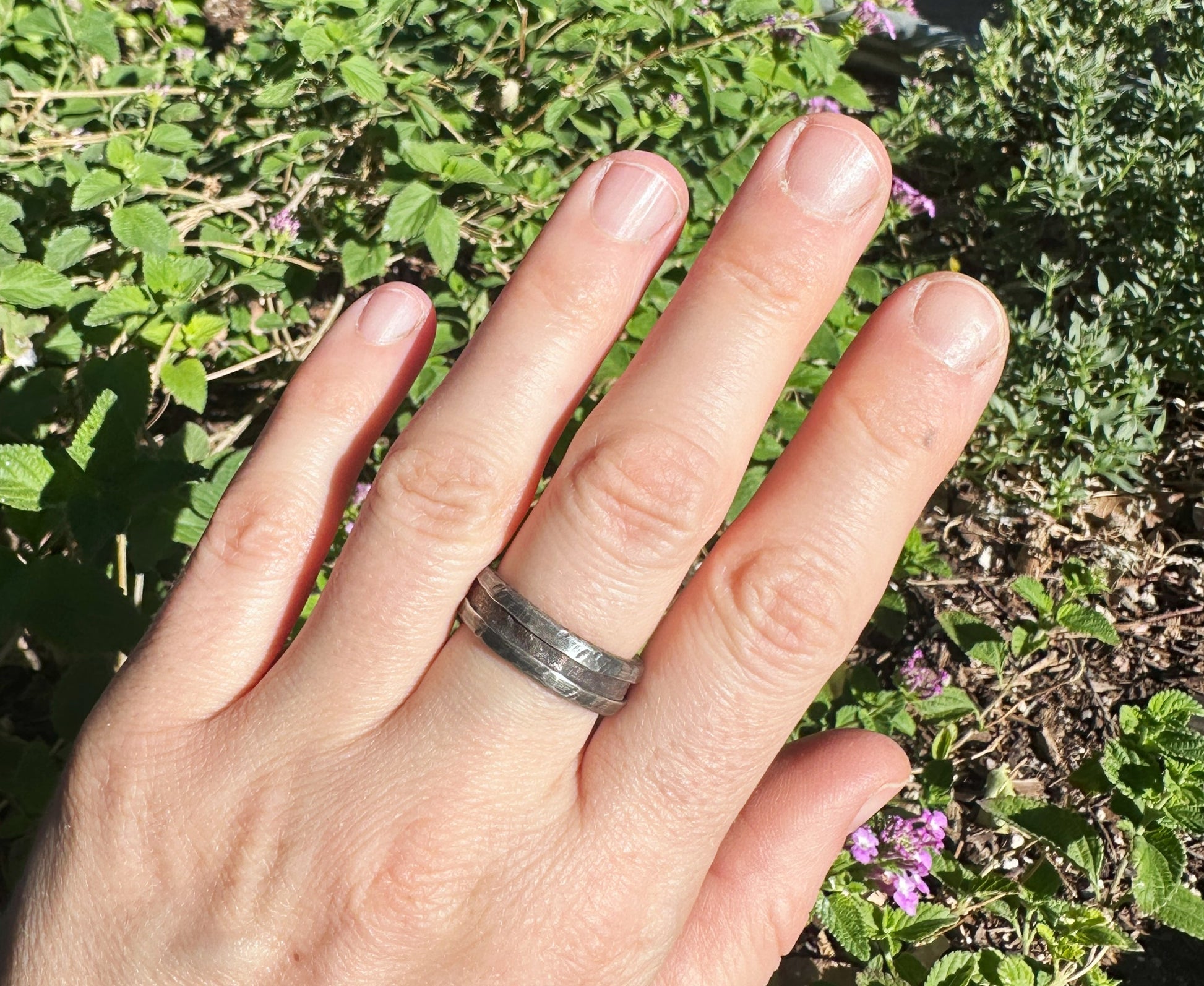 Unique Men's Ring bronze silver ring