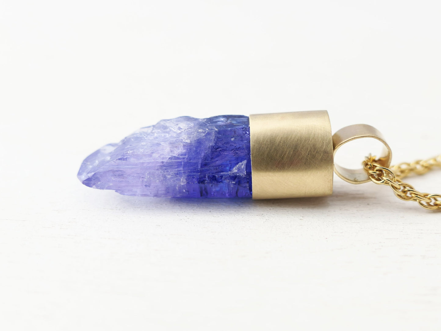 Uncut Tanzanite pendant charm