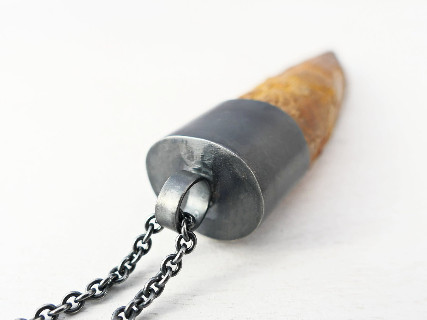 Huge Spinosaurus Tooth Necklace: Authentic Fossilized Dino Pendant, Sterling Silver Setting