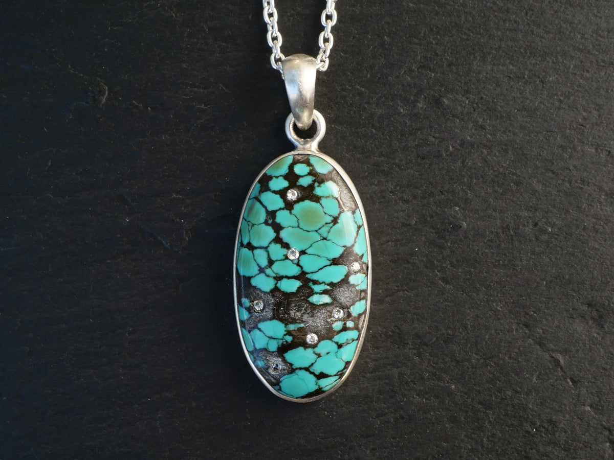 sterling silver turquoise pendant charm December birthstone