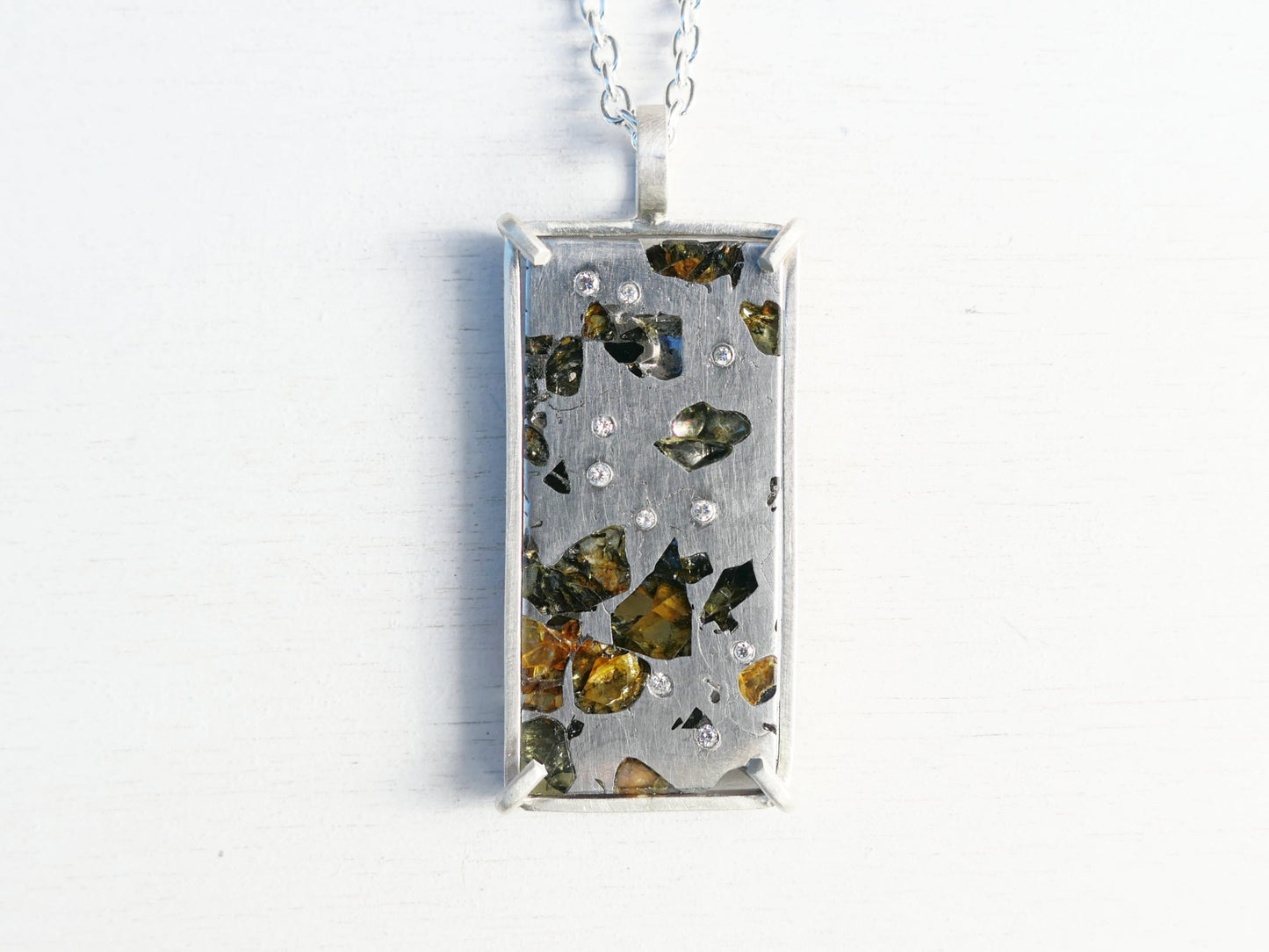 real Pallasite Meteorite Pendant for women