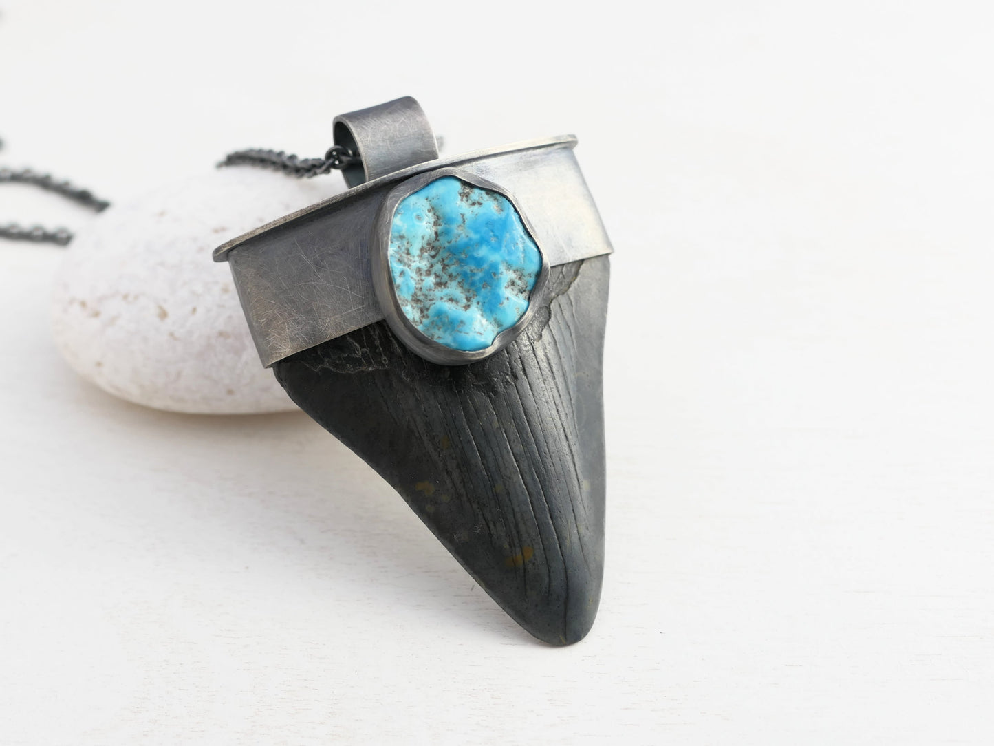 Real Megalodon tooth necklace