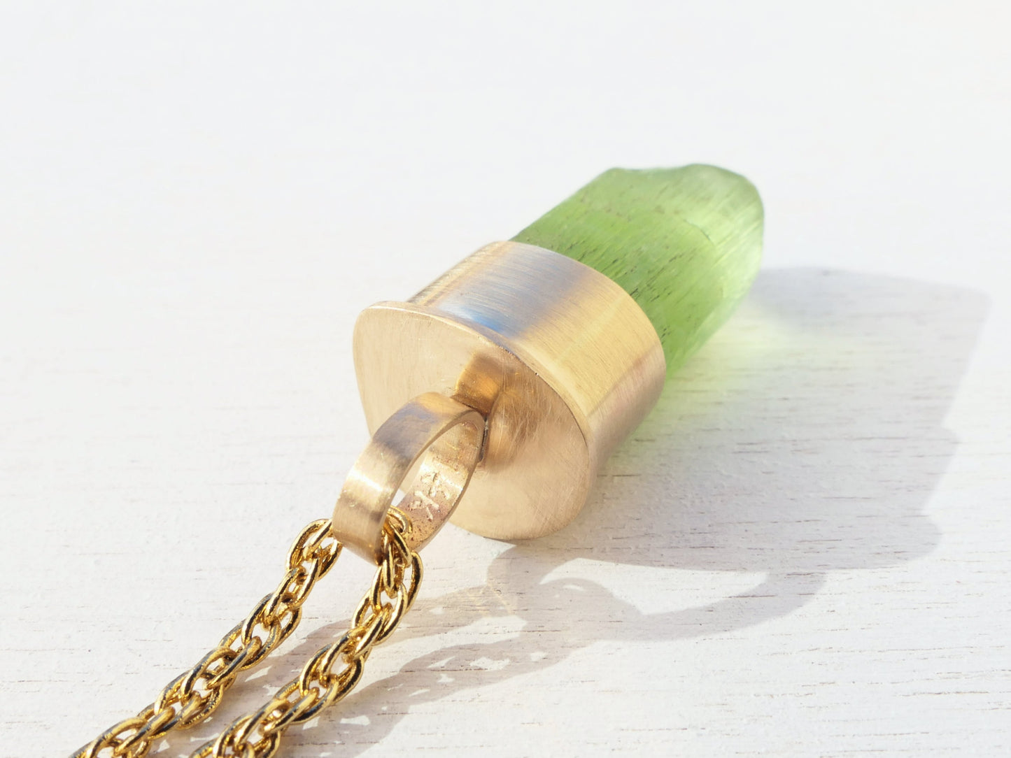14K peridot gold pendant necklace