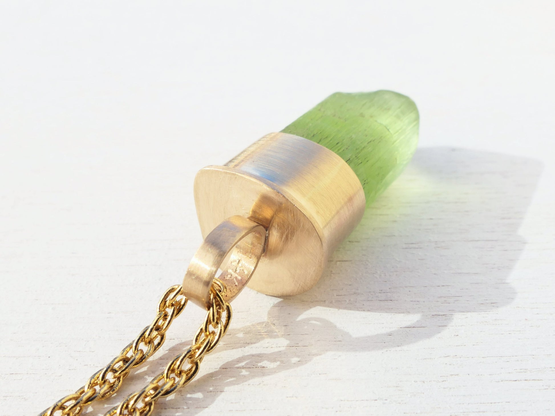 14K peridot gold pendant necklace