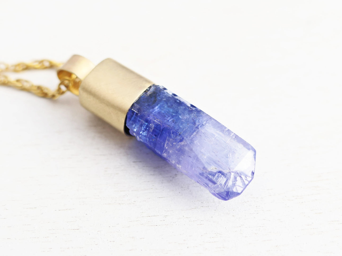 Tanzanite pendant raw tanzanite crystal necklace