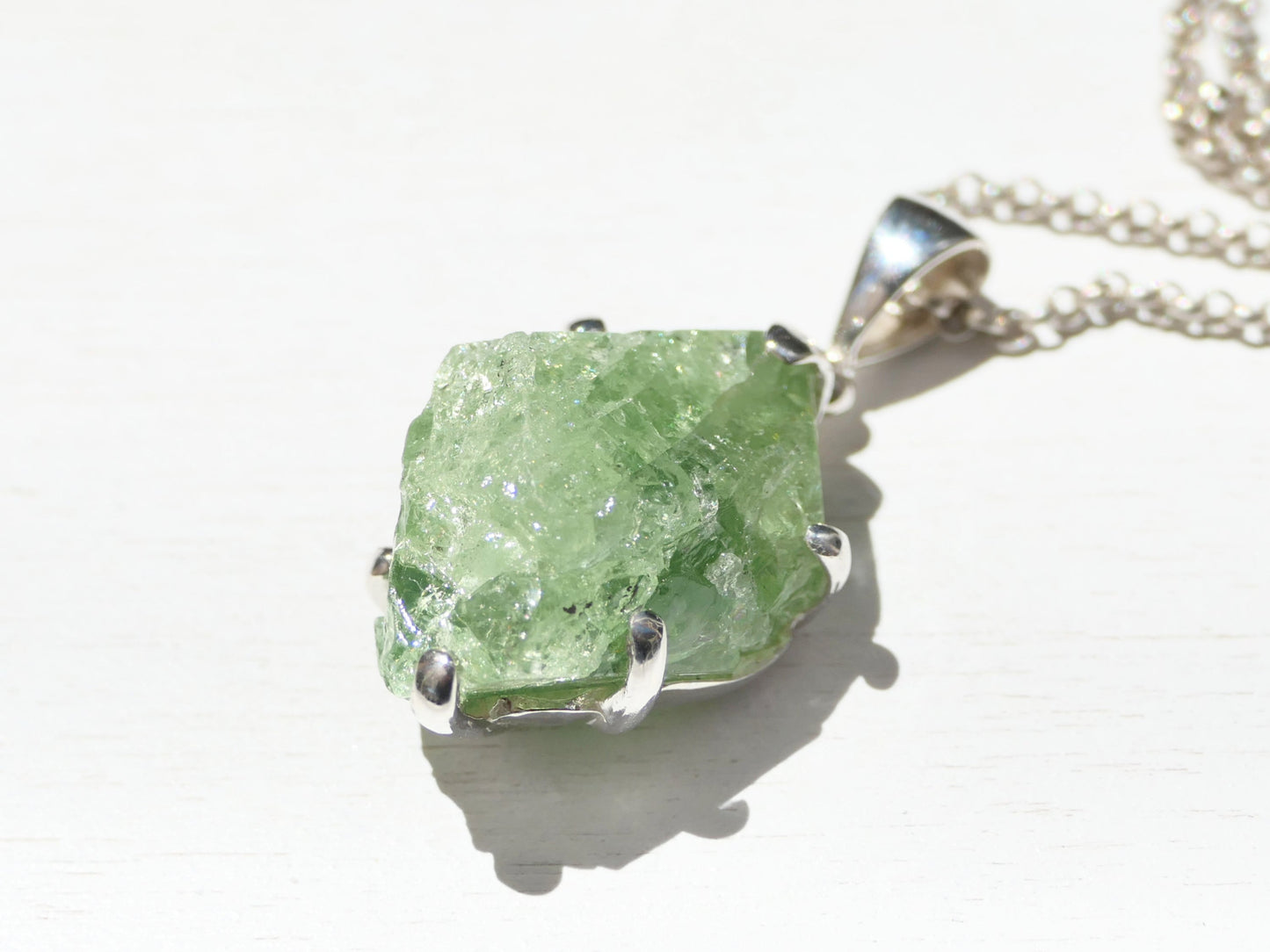 natural tsavorite green garnet pendant
