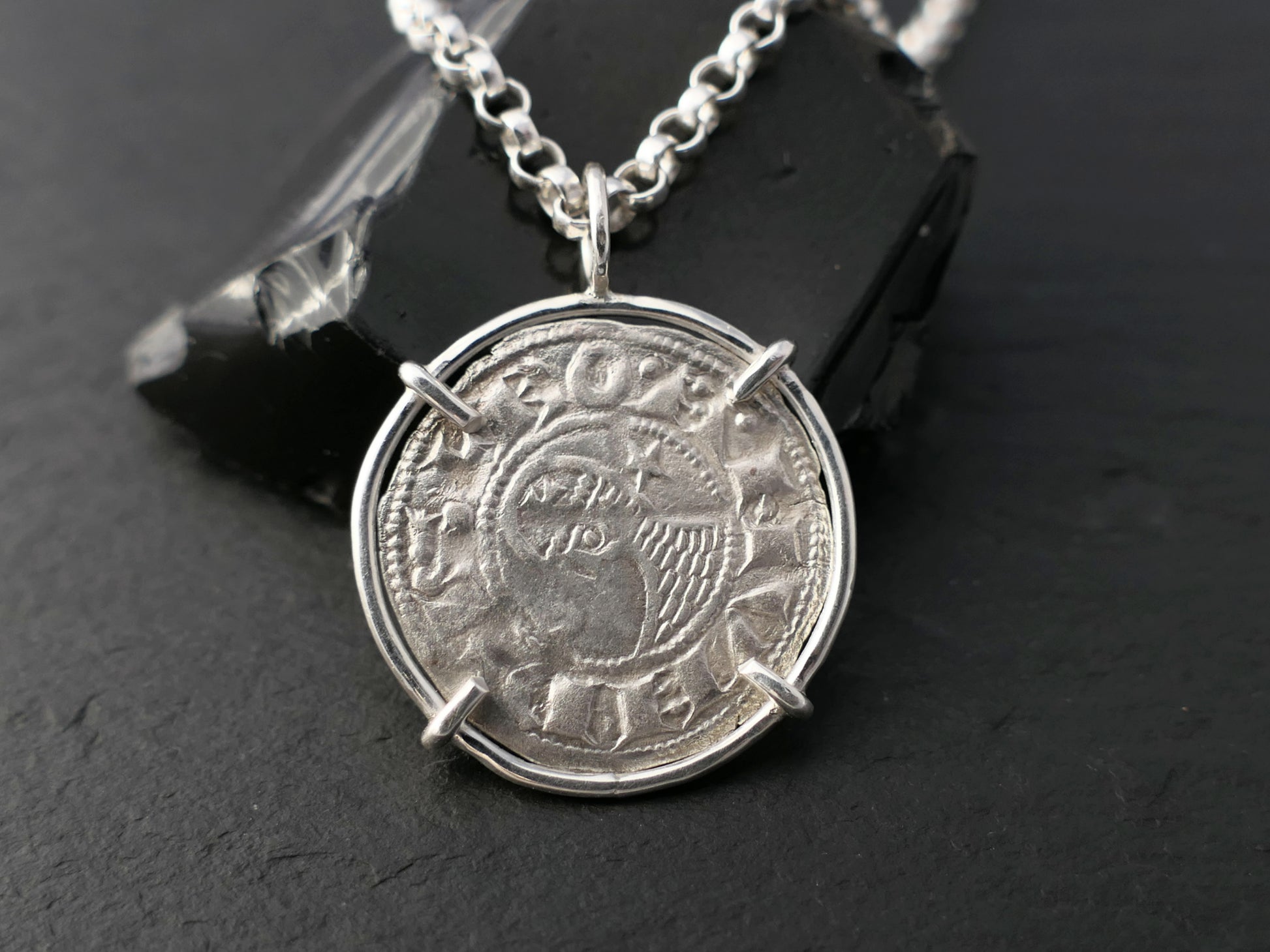 Templar coin pendant, real Crusader coin necklace