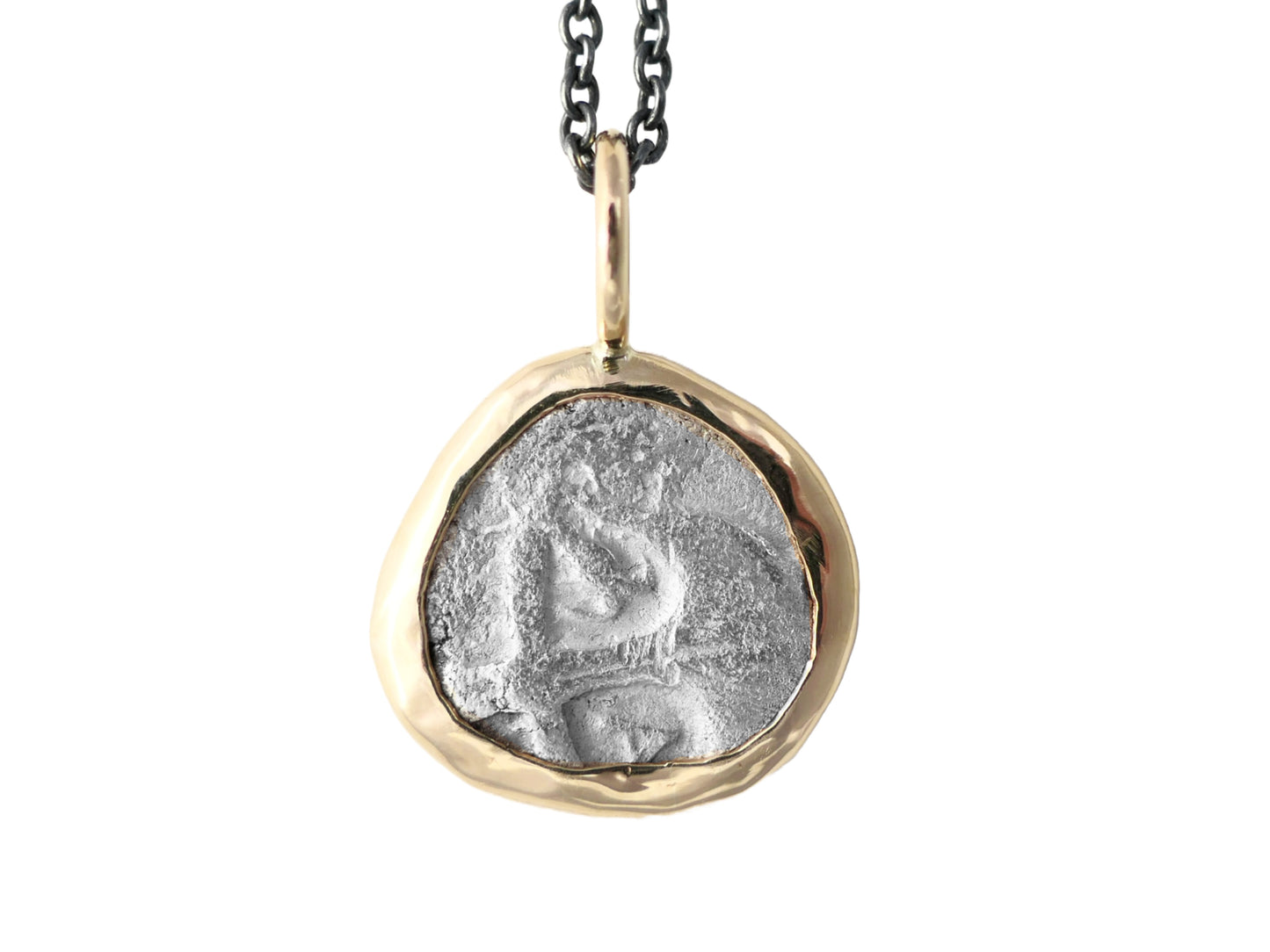 ancient Medusa coin 14k gold