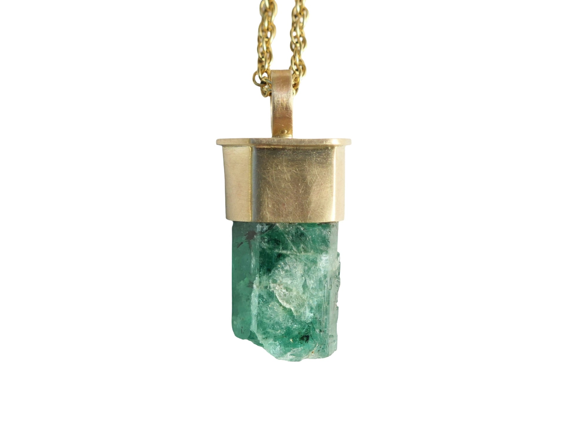 Natural Emerald Crystal Charm pendant May birtsthone