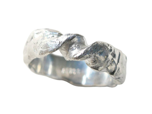 Molten Fine Silver Infinity Ring