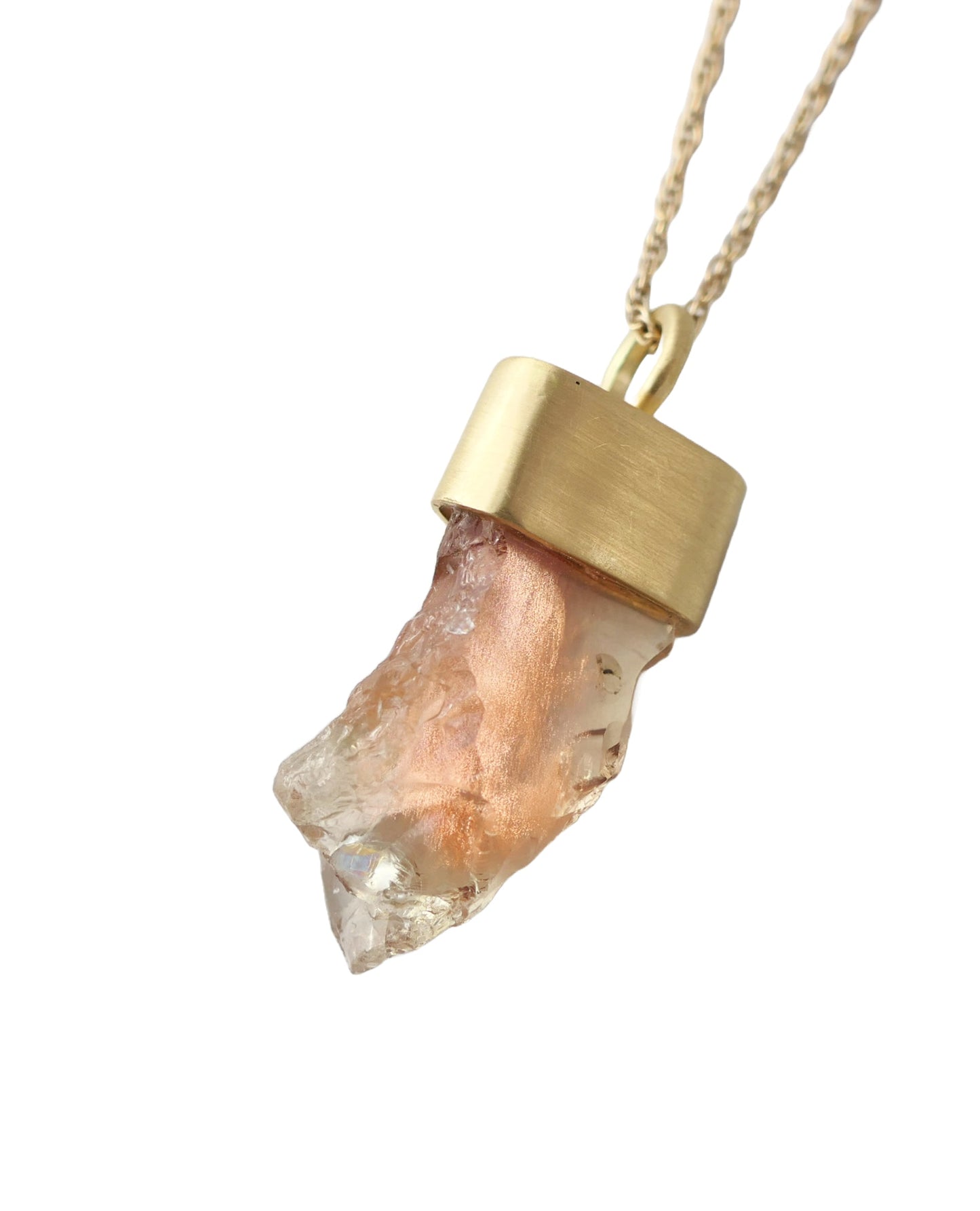 Oregon sunstone gold pendant