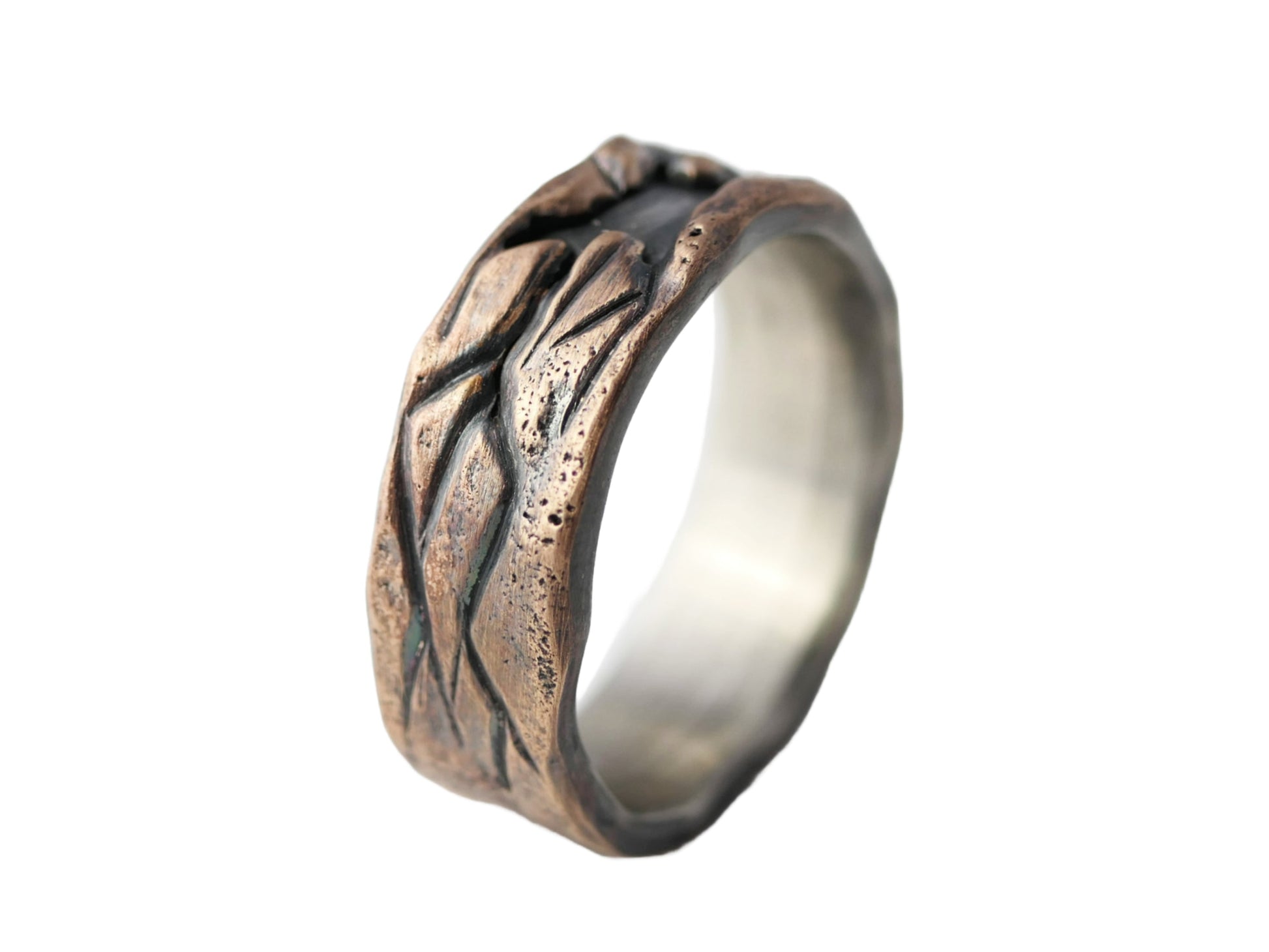 men's bronze silver ring anniversary gift