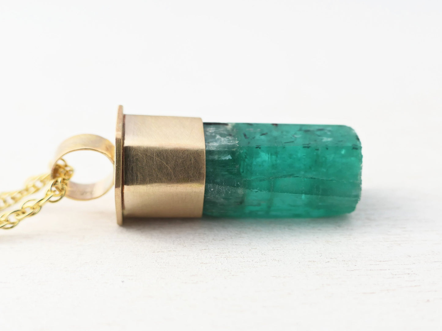 Emerald crystal gemstone pendant