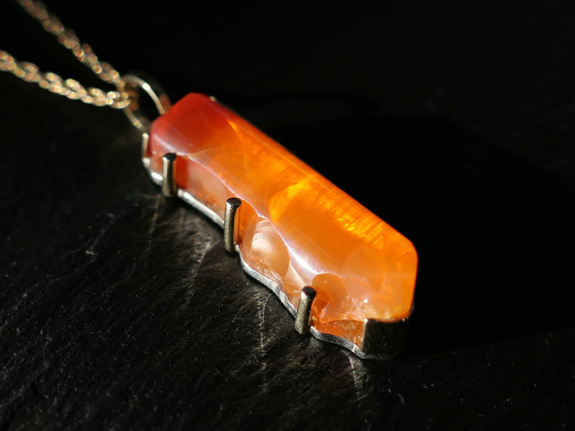 fire opal necklace