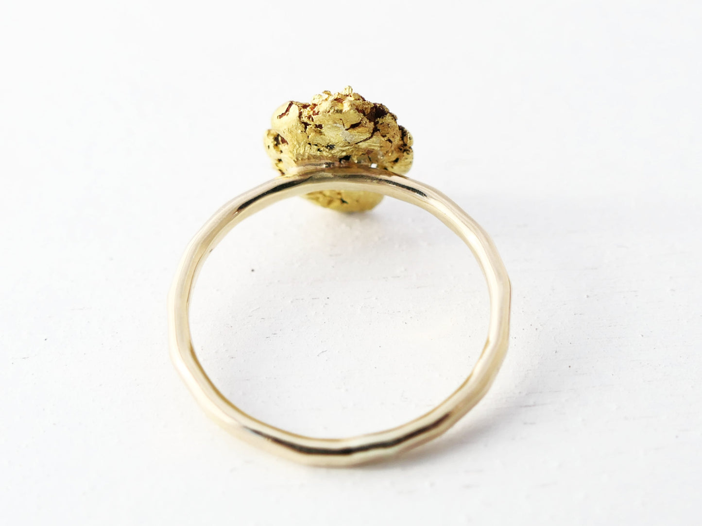 gold nugget ring, one of a kind engagement ring