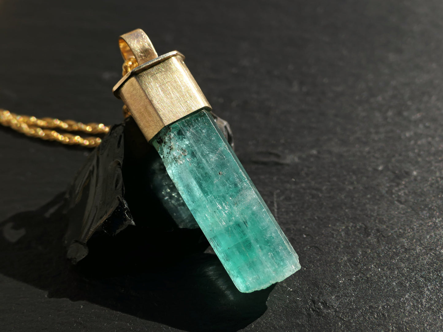 Emerald Crystal Necklace May birthstone gift