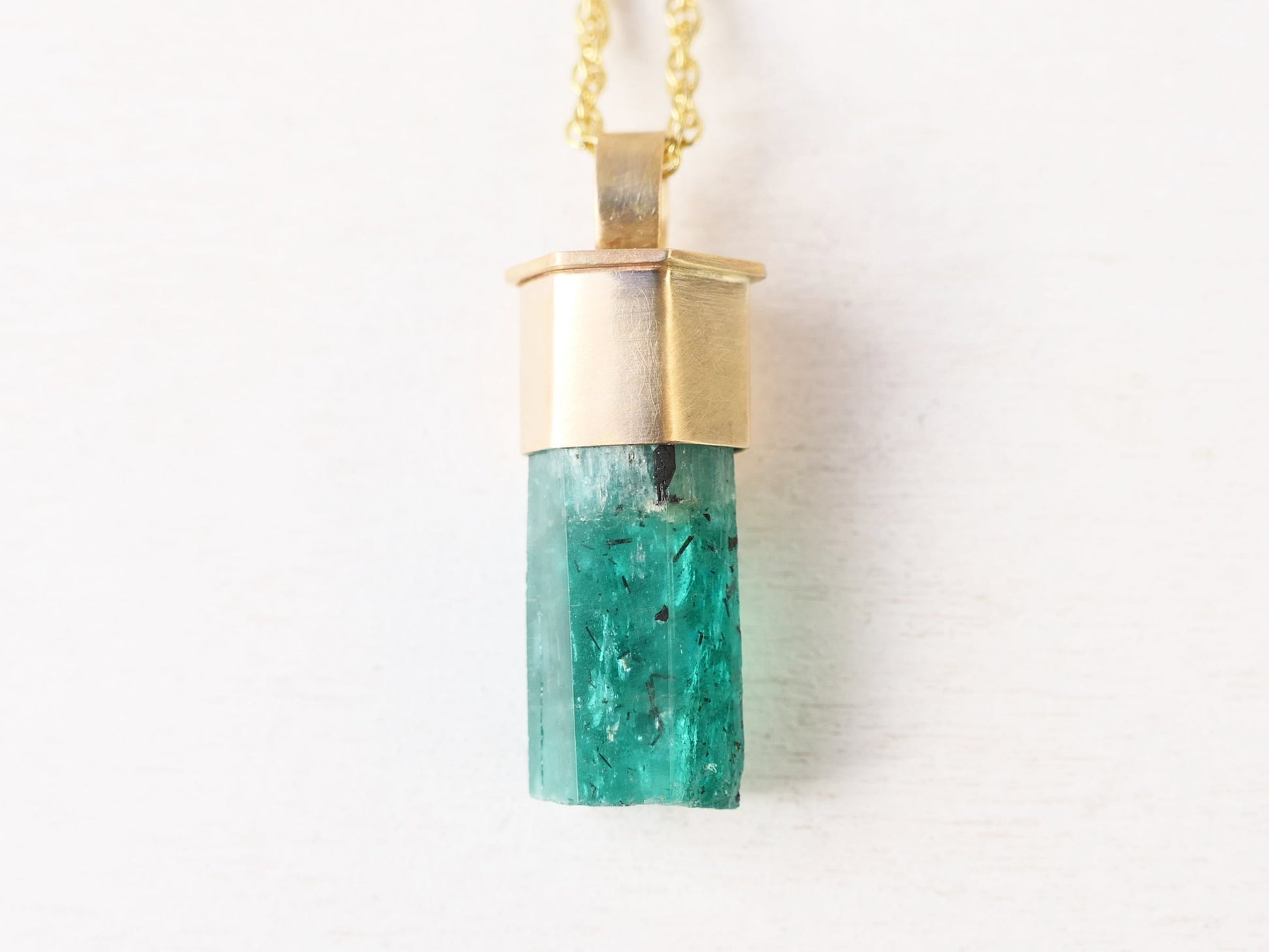 Emerald crystal gemstone necklace