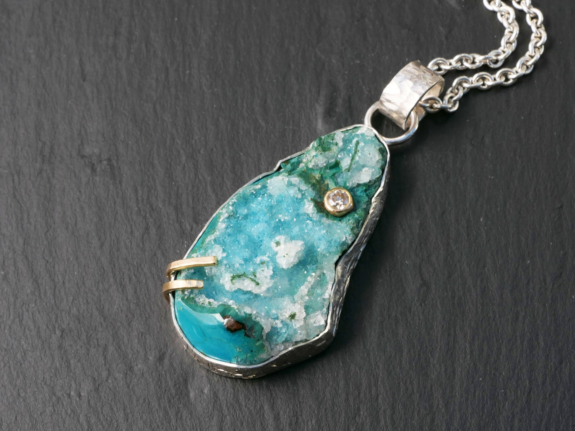 large quartz on chrysocolla 