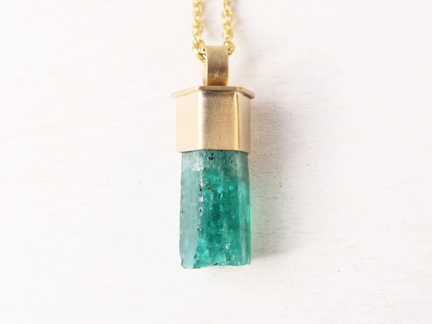 Emerald crystal necklace