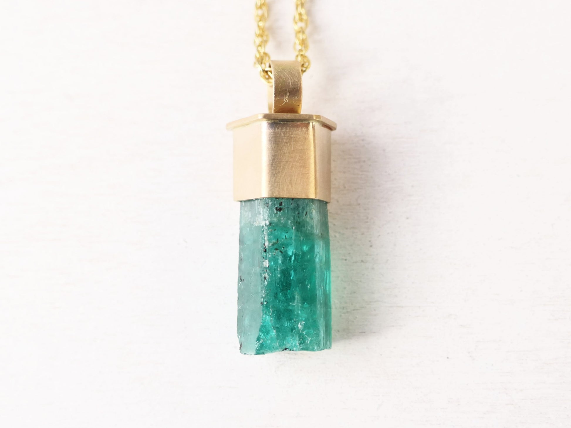 Emerald crystal necklace