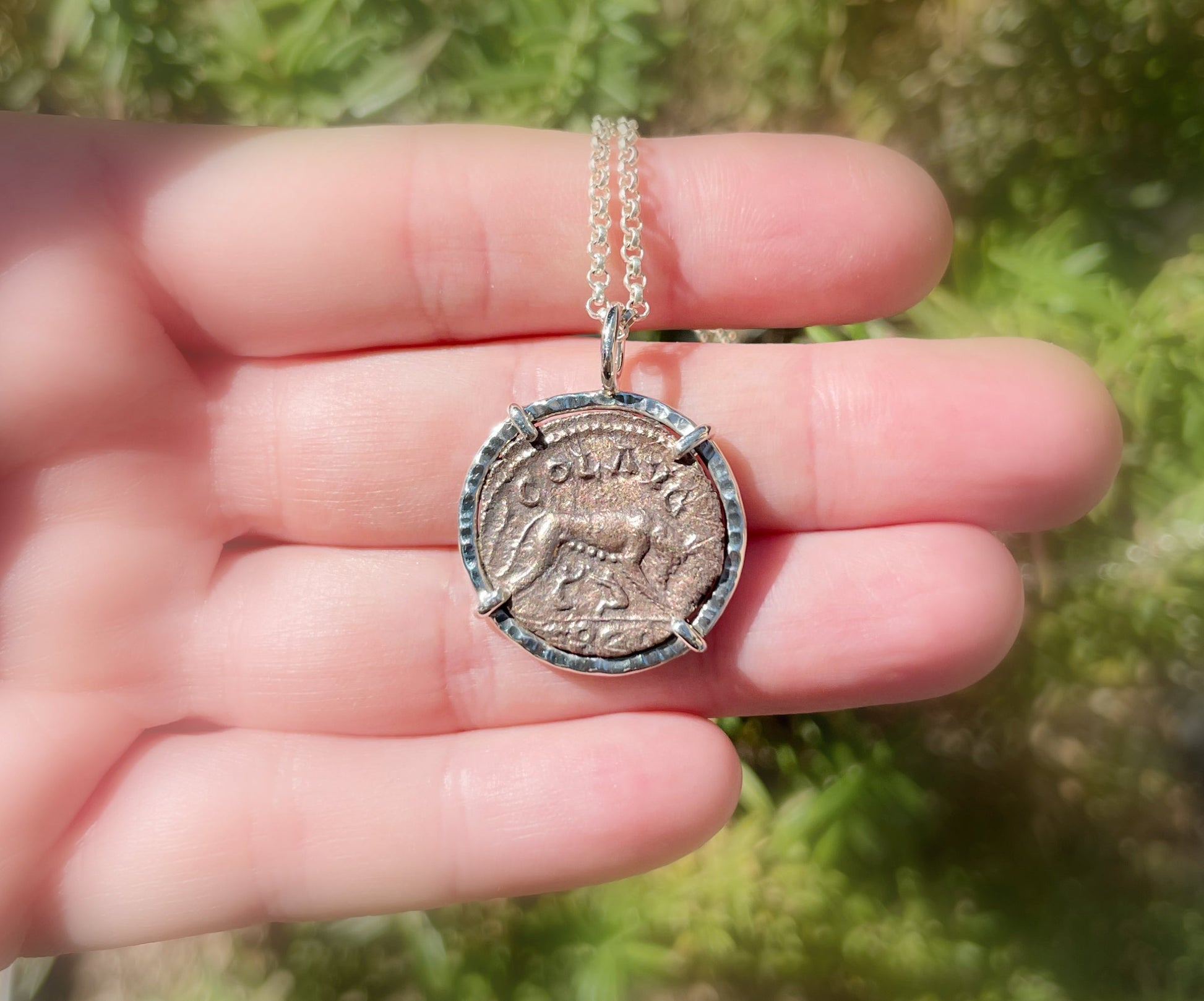 she-wolf coin necklace 