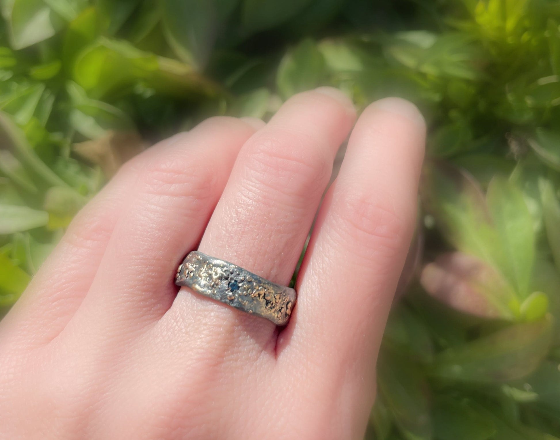 mens engagement ring, gold silver wedding band