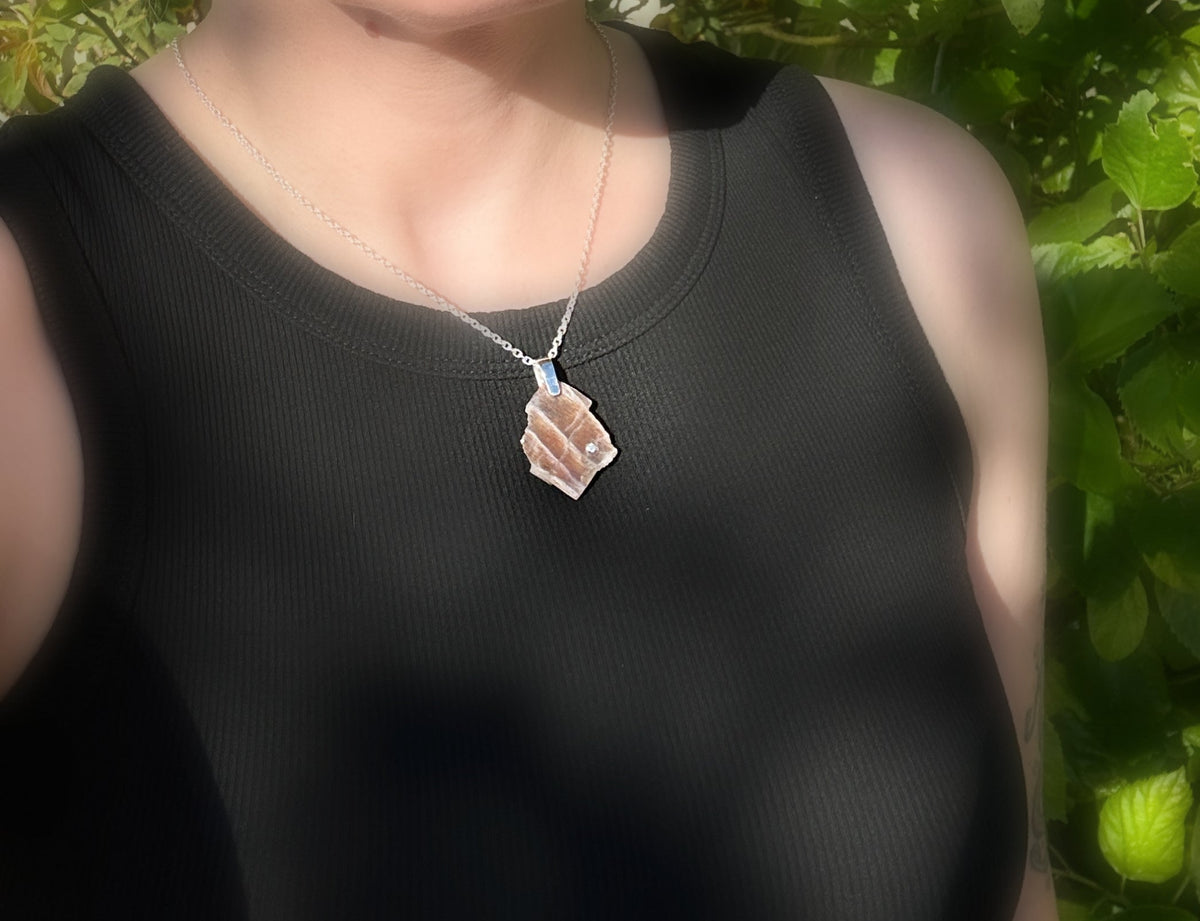 Meteor Shower Sunstone necklace for men and women