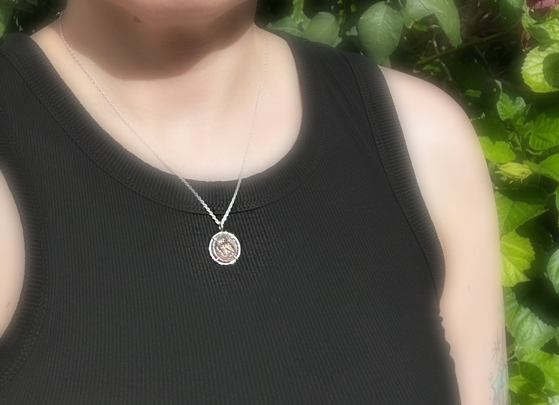 Authentic Ancient Greek Owl Coin charm necklace