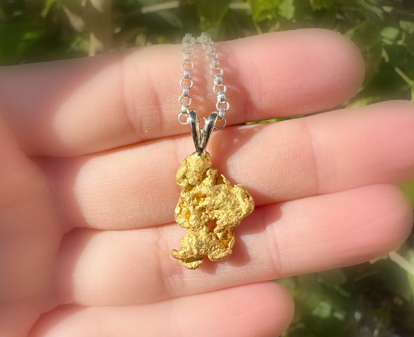 big gold nugget pendant