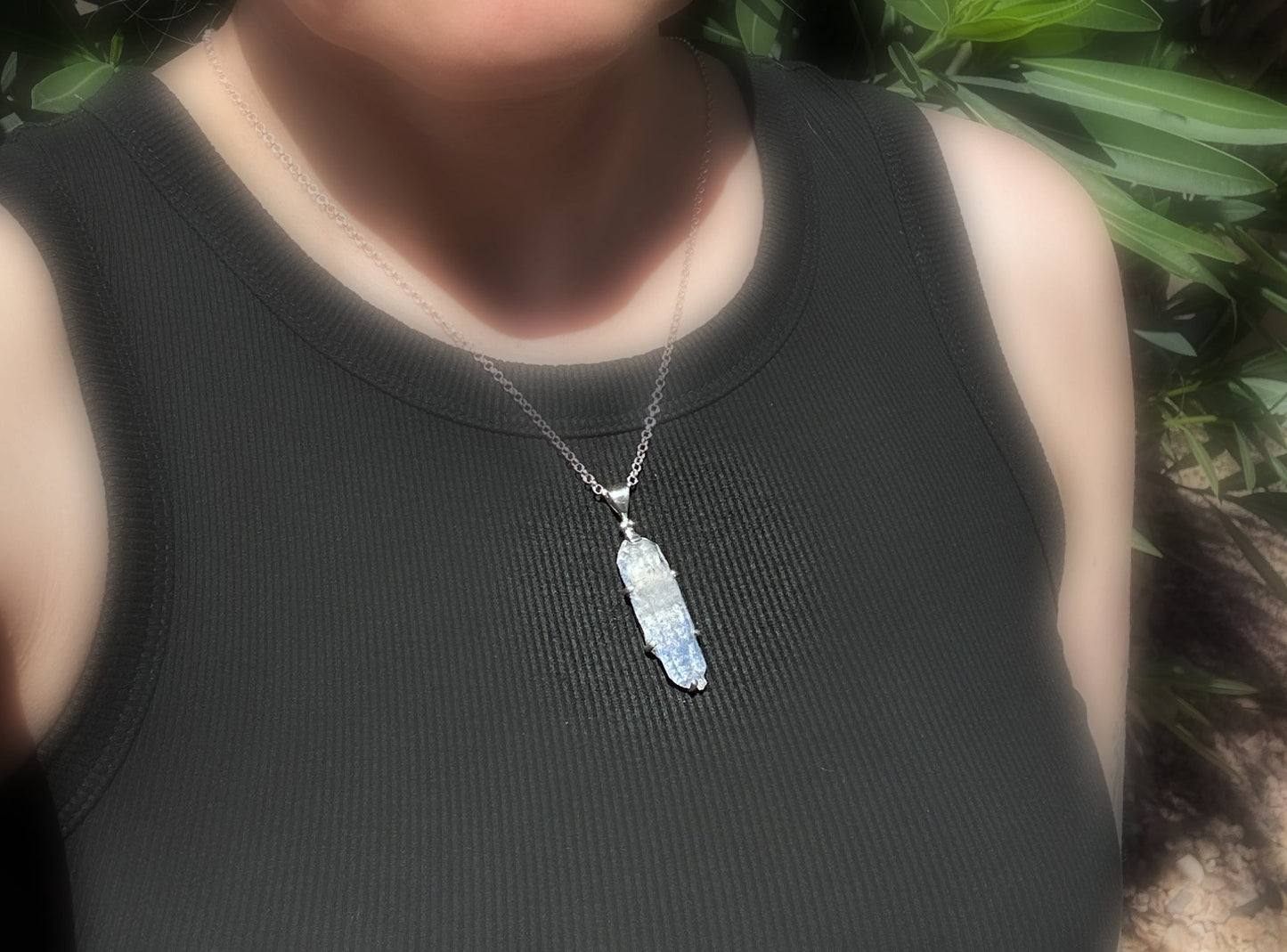 dumortierite quartz necklace
