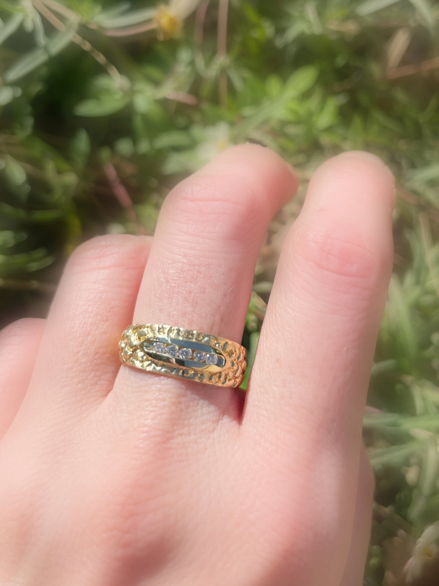 diamond gold nugget ring