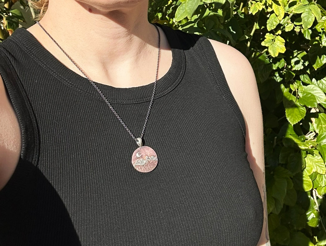 Rustic Mountain Pendant for men and women