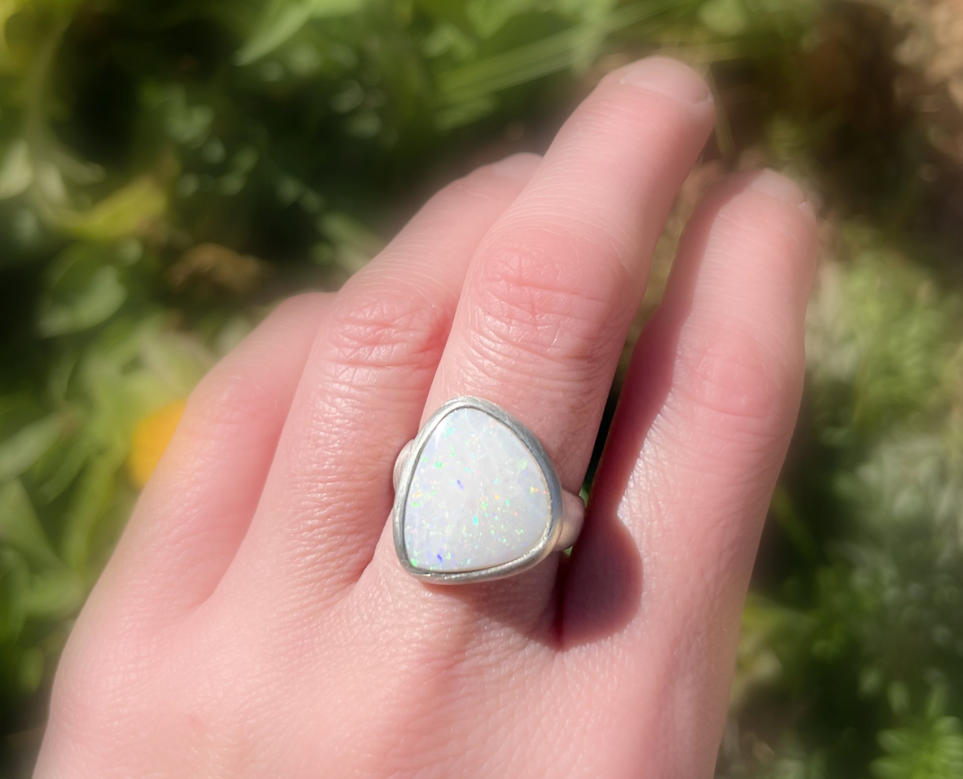 adjustable opal ring