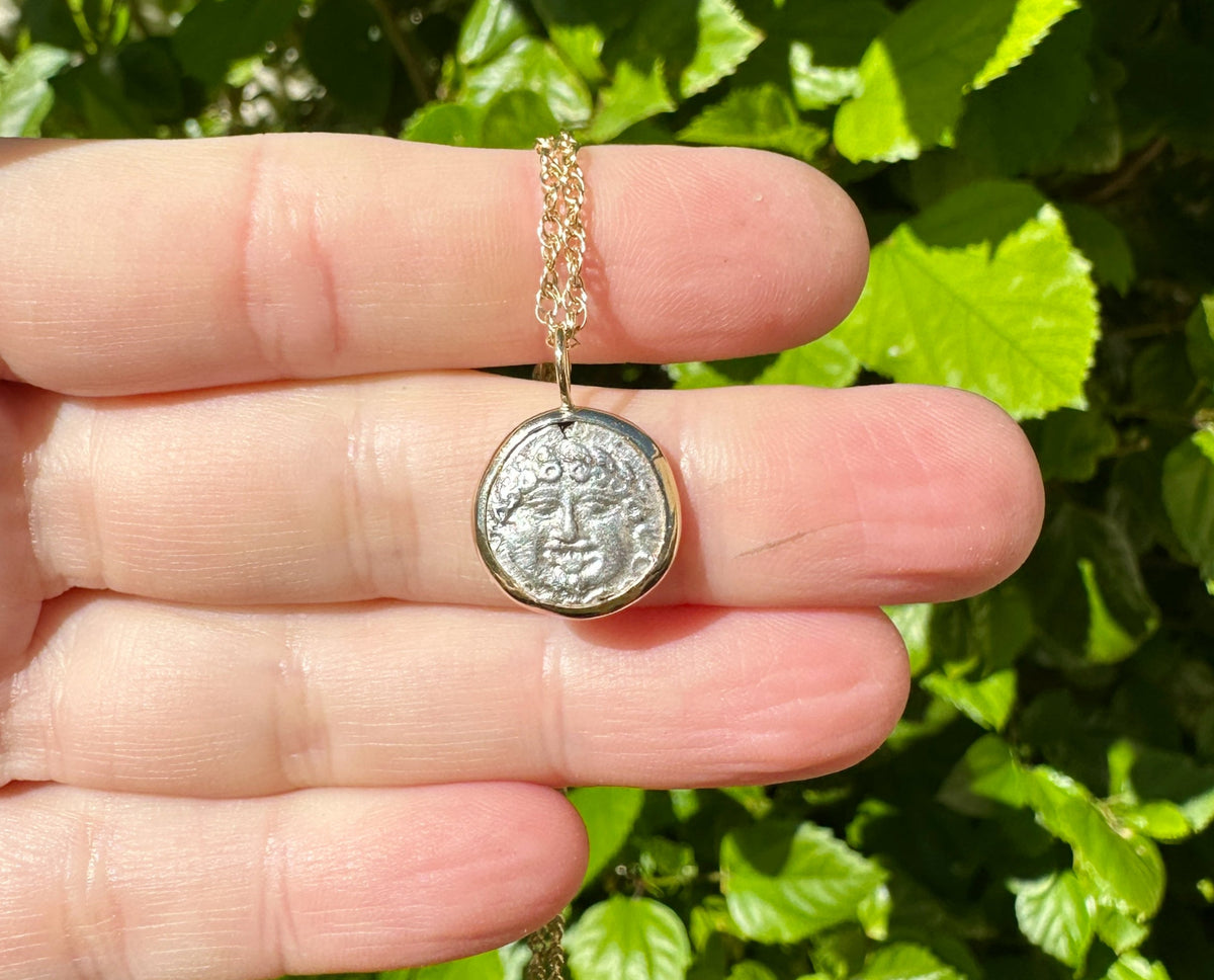 Greek Medusa Coin Necklace Apollonia Pontica coin