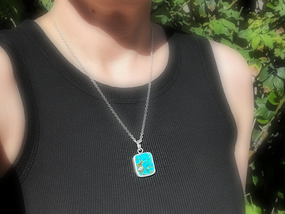 Turquoise pendant necklace for men 