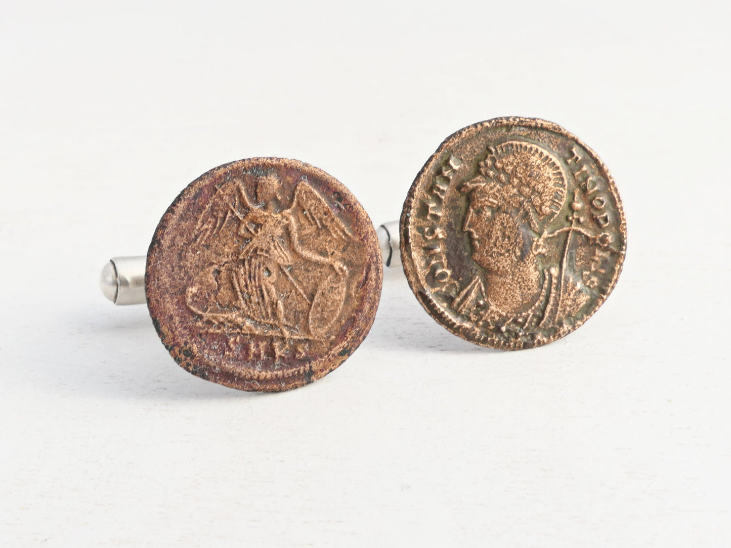 Roman Coin Cufflinks with sterling silver backs