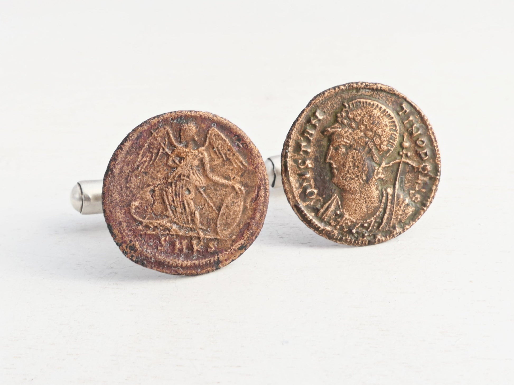 Roman Coin Cufflinks with sterling silver backs