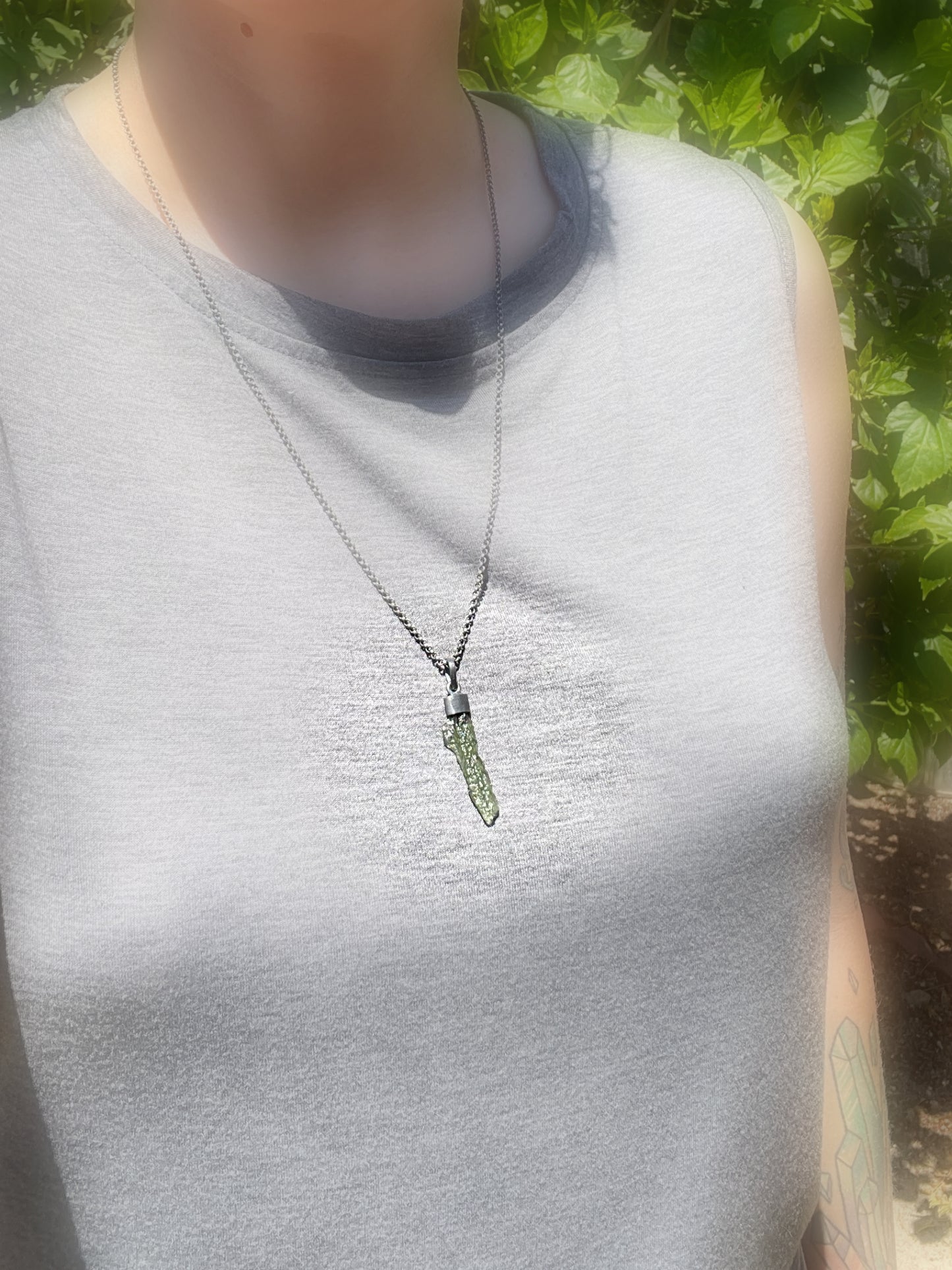 Moldavite necklace for men