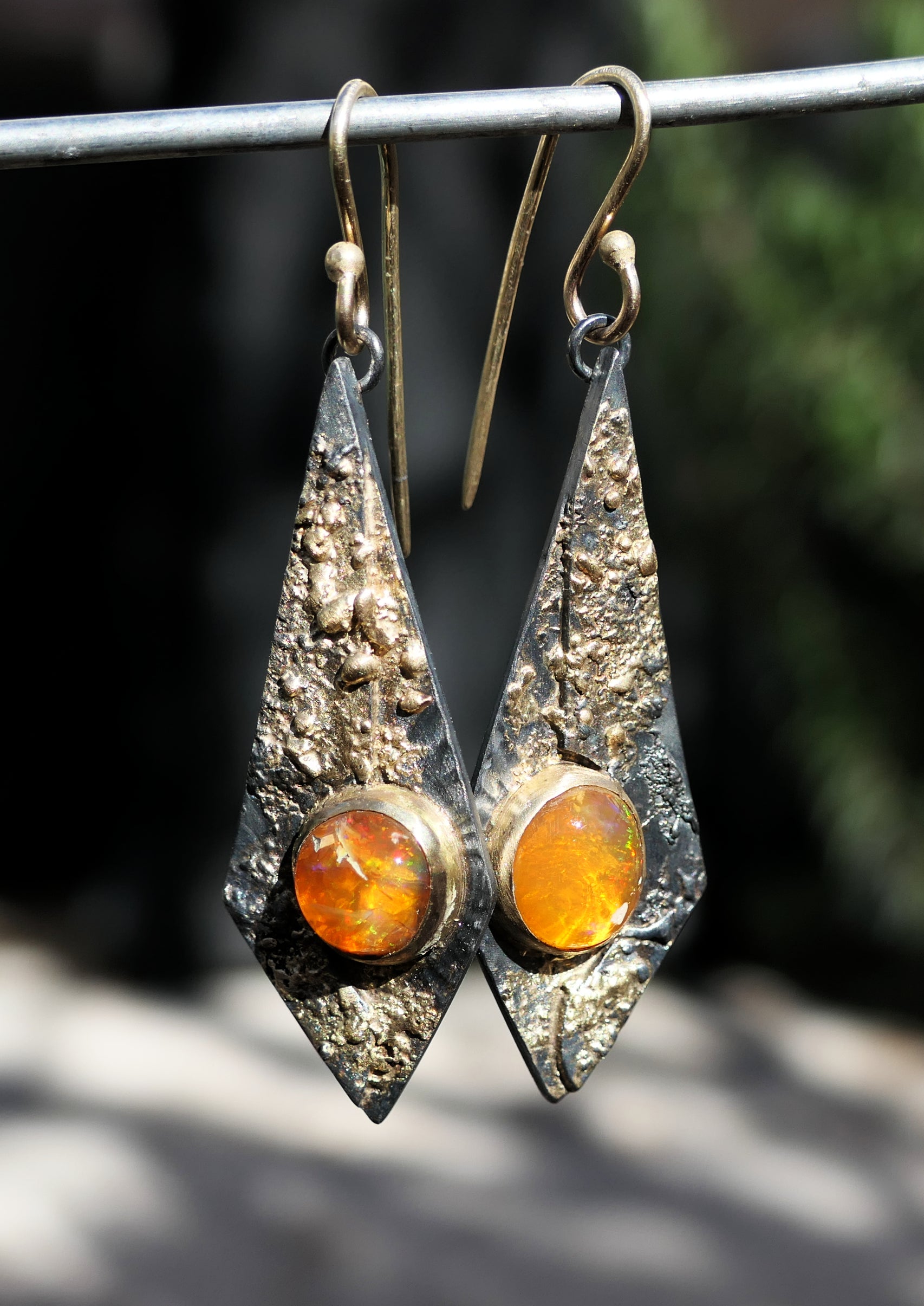 gold silver statement earrings