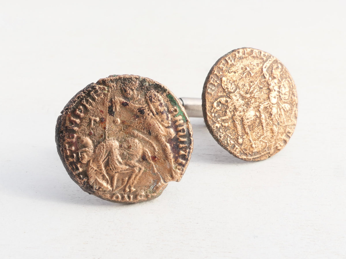 Authentic Roman Coin Cufflinks sterling silver backs