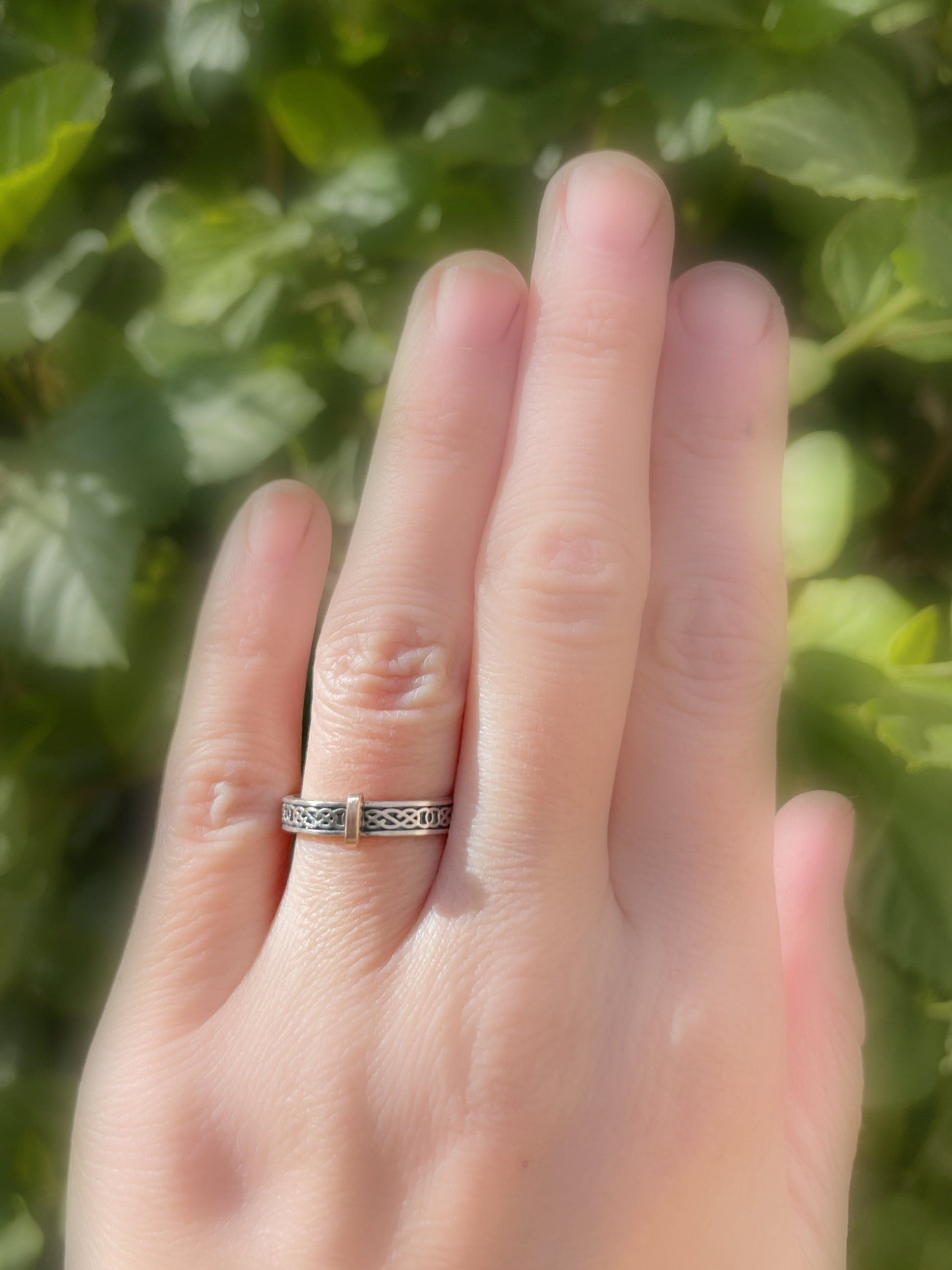 Celtic knot ring Scottish wedding ring silver Sporran ring