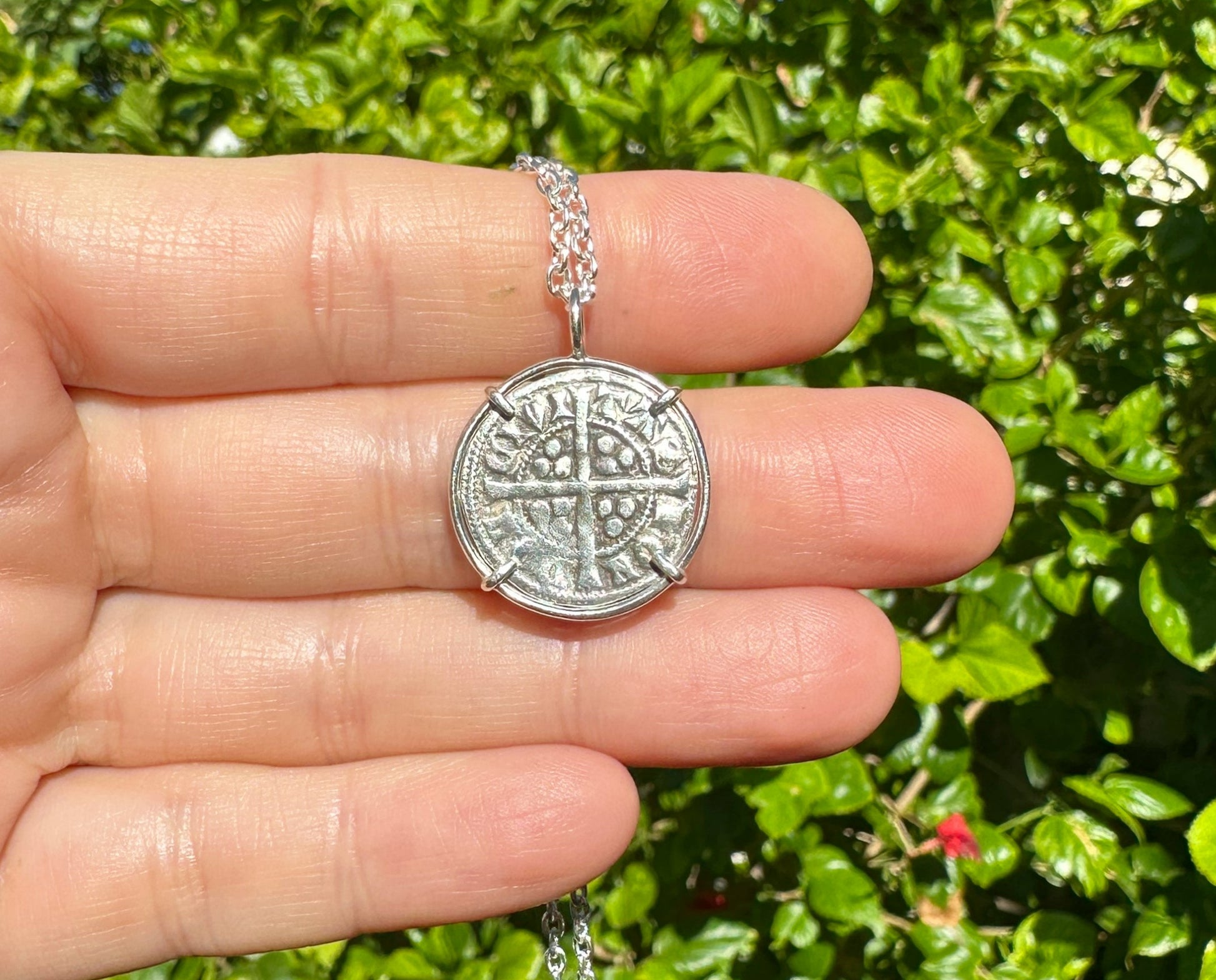 silver penny Edward I coin pendant