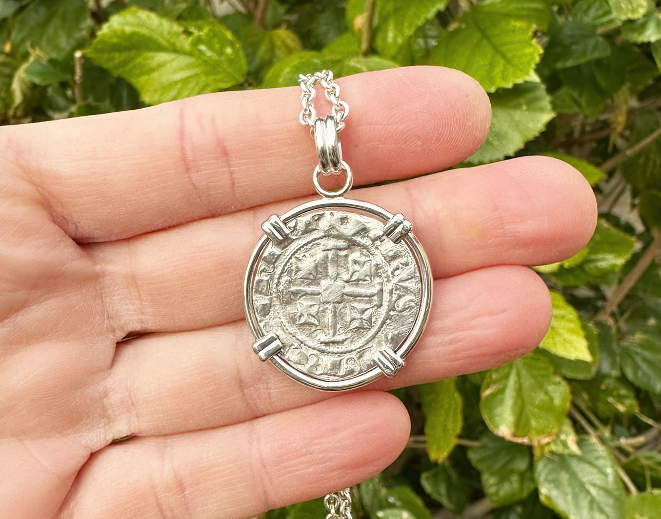 Medieval Crusader coin pendant Hugh IV