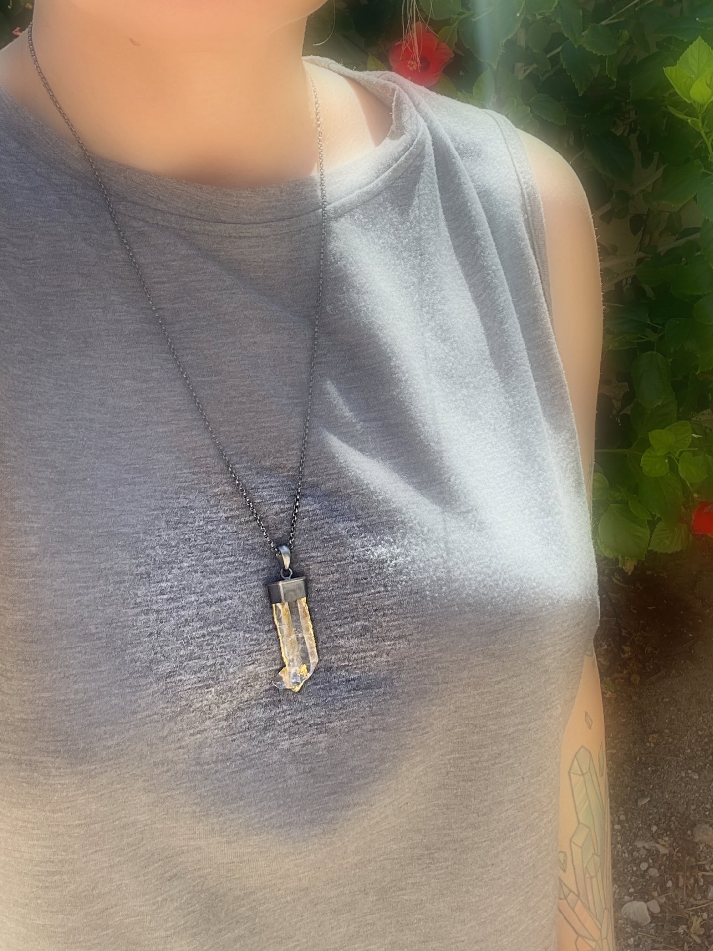 quartz crystal necklace for women