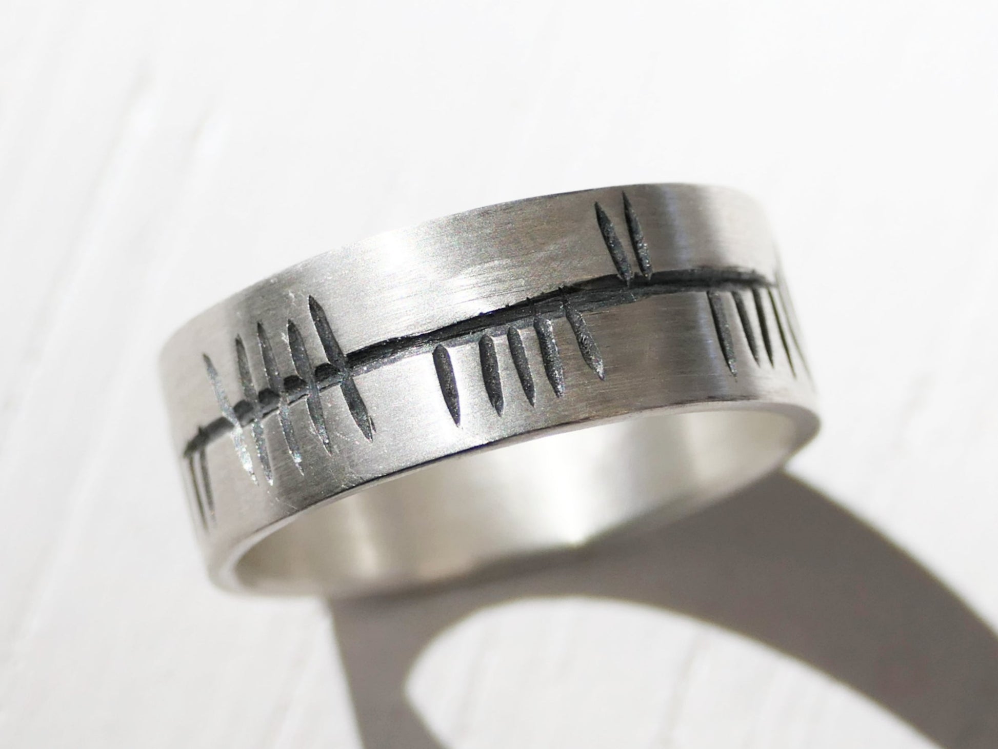 silver Ogham ring