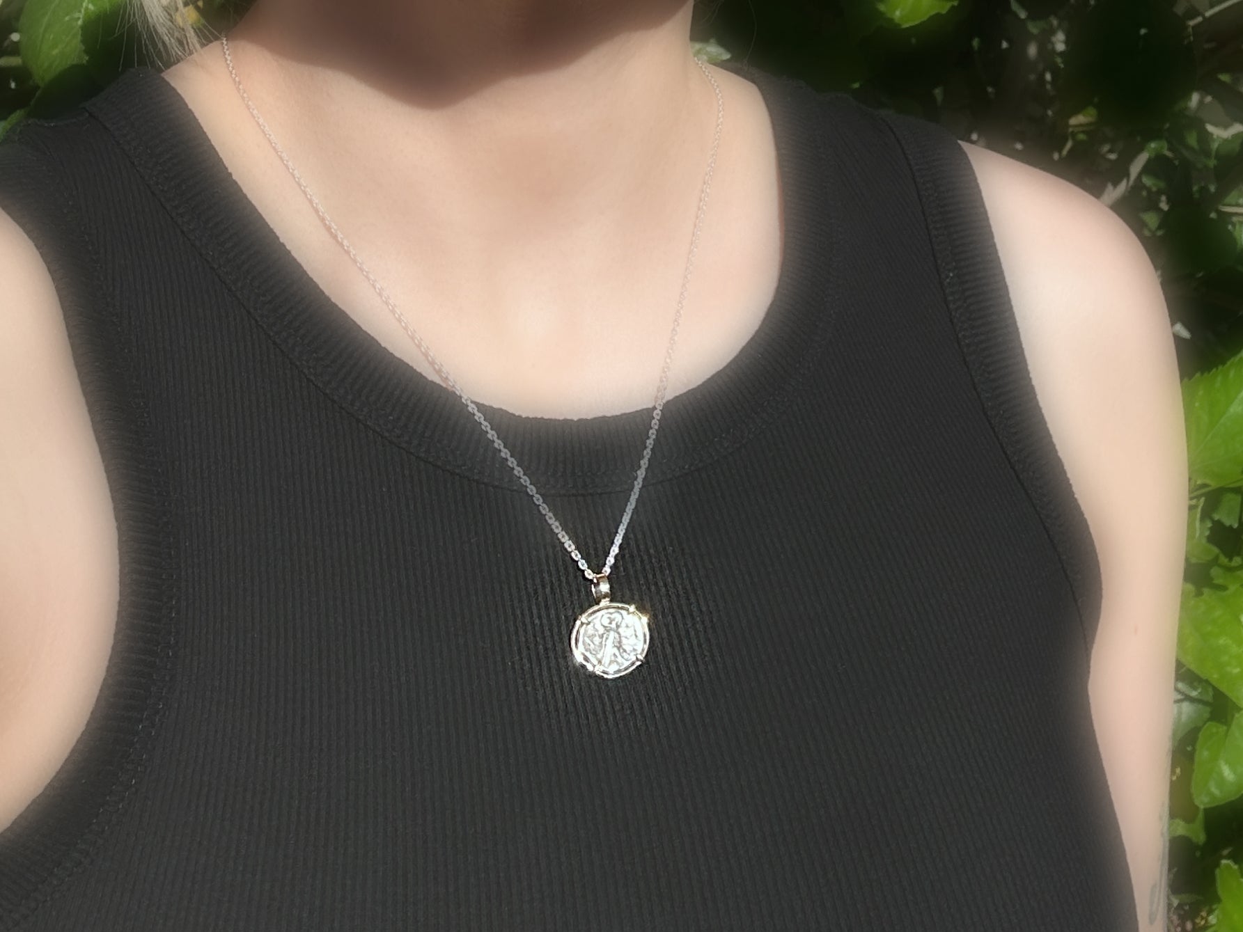 Athena owl coin pendant
