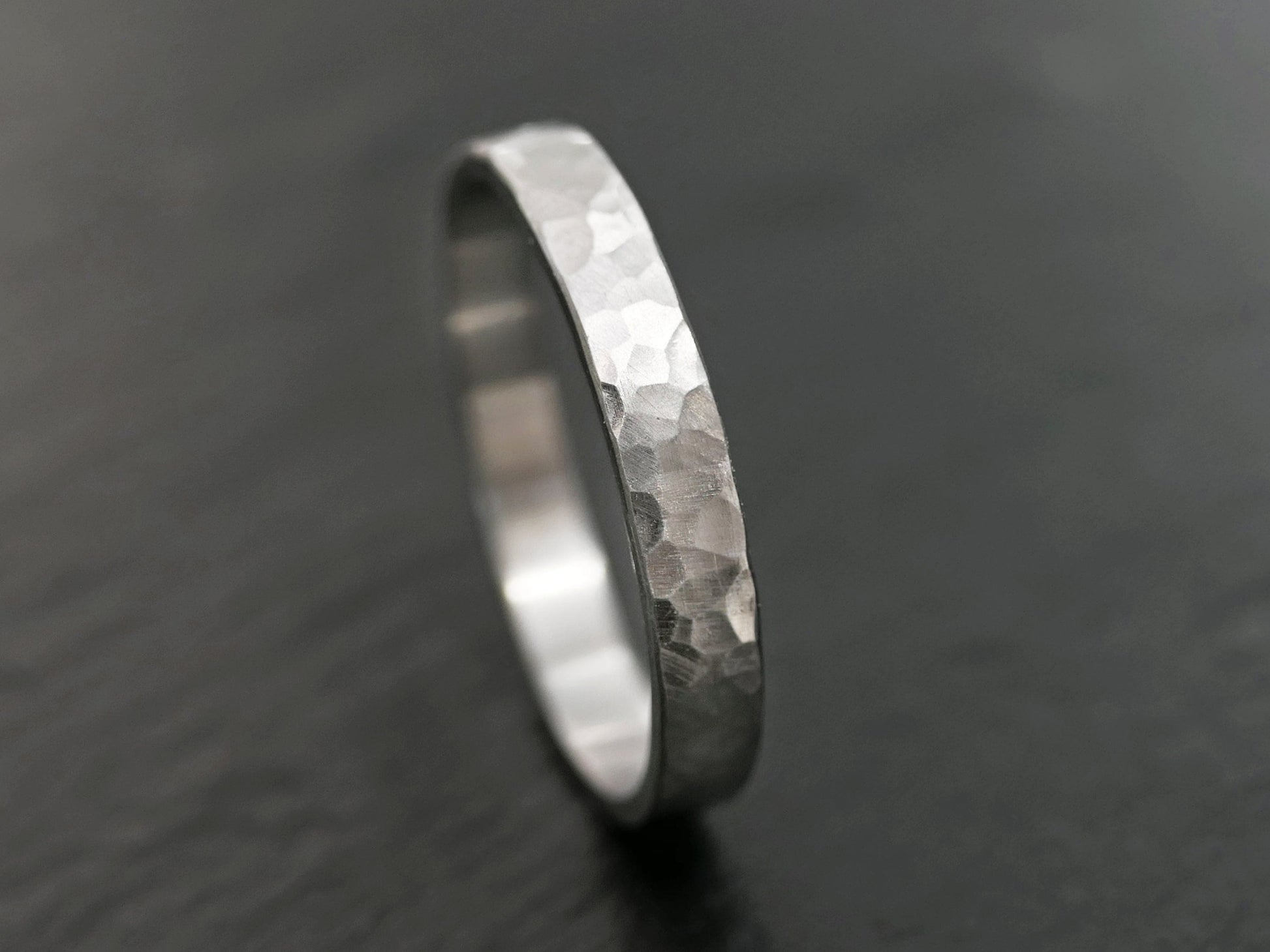 palladium wedding ring, hammered palladium band