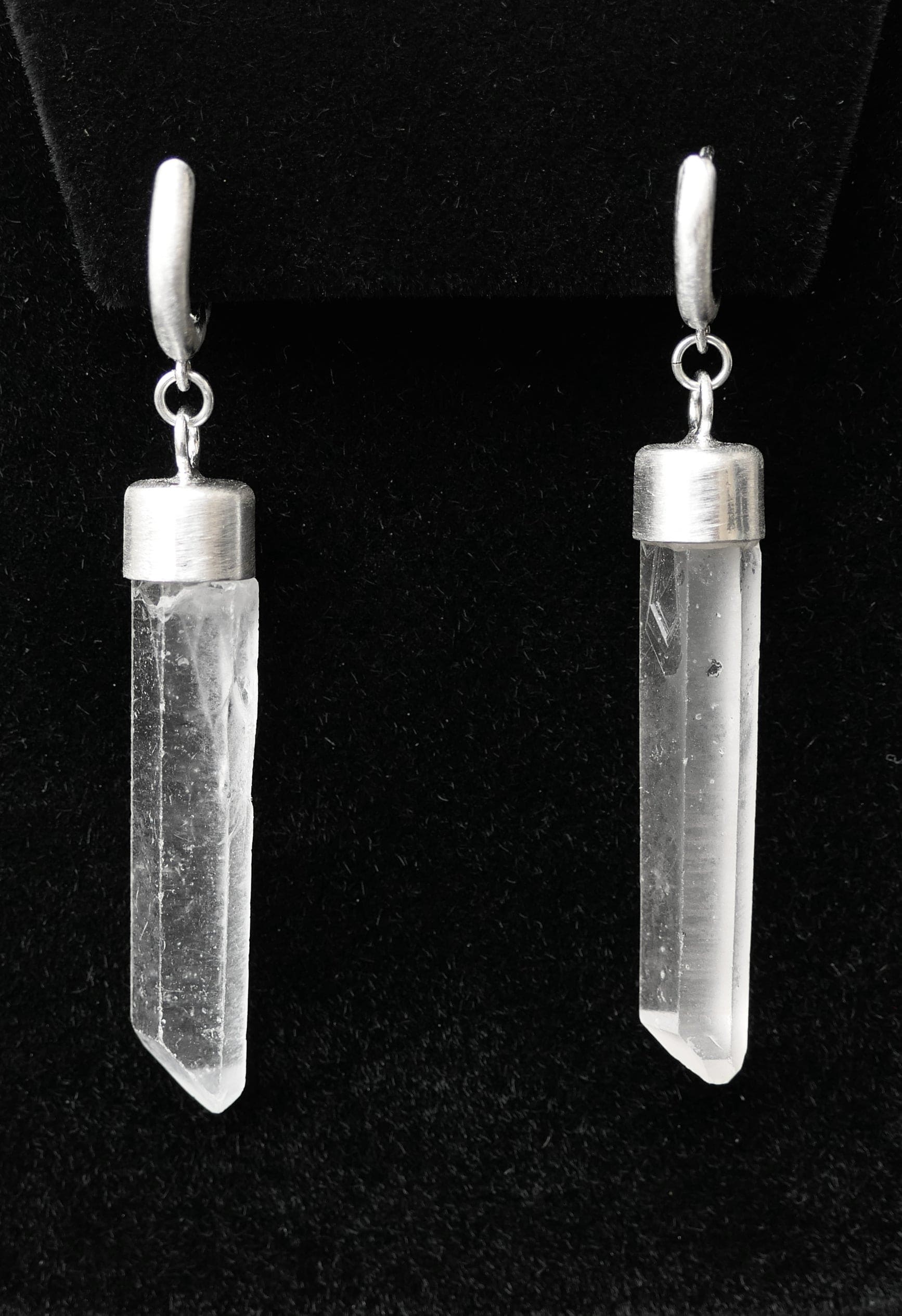 long quartz crystal earrings