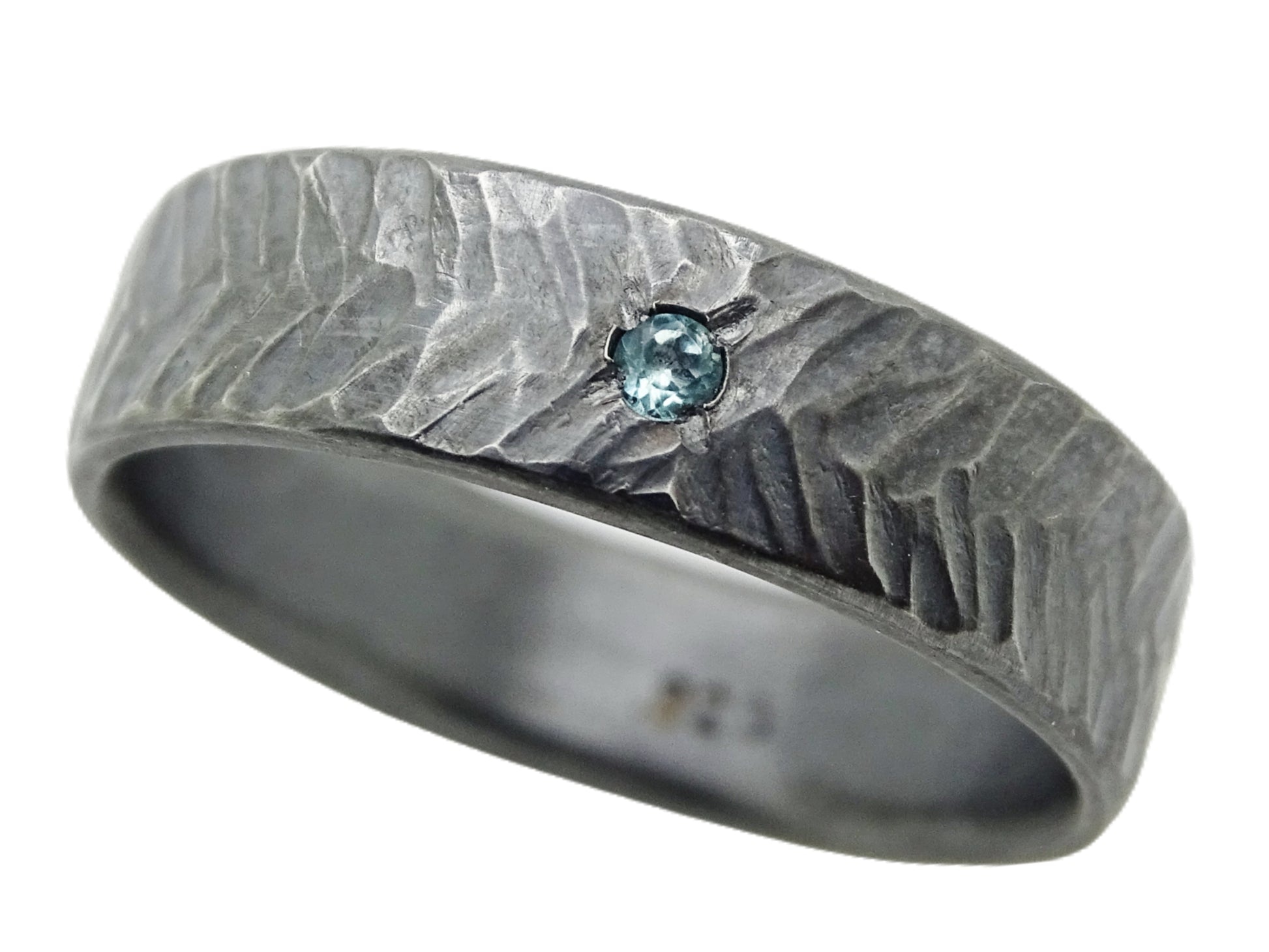 silver herringbone ring