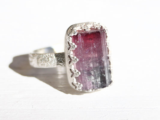 bi color tourmaline ring 